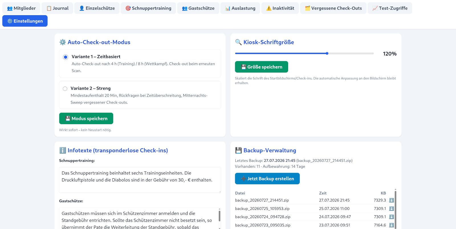 Regeln für den Check-Out